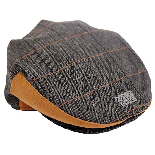 Patrick Francis Designs Ltd Men Grey Tweed Celtic Knot Flat Cap