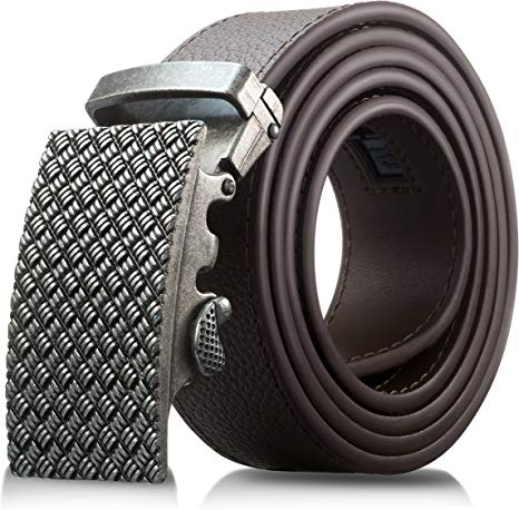Men’s Genuine Leather Belt- Ratchet Black Dress Belts for Men with Automatic Buckle.…