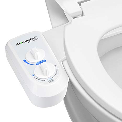 Amazetec® Dual Nozzles Bidet Fresh Water Spray Self-Cleaning Non-Electri Mechanical Bidet Toilet Seat Attachment (with Women Wash Function)