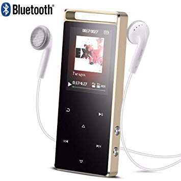 CFZC Mp3 Player with Bluetooth 4.2 Music Player HiFi Sound Metal Material Touch Button Build-in Speaker with FM Radio and Voice Recorder, Support 64GB Mirco SD Card