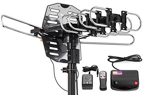 ViewTV WA-2708B Snap On Outdoor Amplified Digital TV Antenna - 150 Miles Range - 360° Rotation - Wireless Remote - No Tools Required - Black