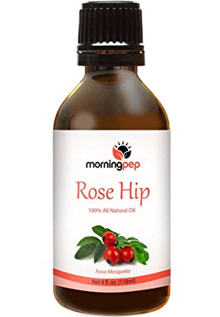 Morning Pep ROSEHIP OIL 4 OZ Large Bottle 100 % Pure And Natural Therapeutic Grade , Undiluted unfiltered and with no fillers, no alcohol or other additives , PREMIUM QUALITY ROSEHIP oil (118 ML) Happy with Your purchase or Your Money Back.