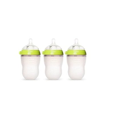 Comotomo Natural Feel 8 Ounce Baby Bottle 3 Pack - Green