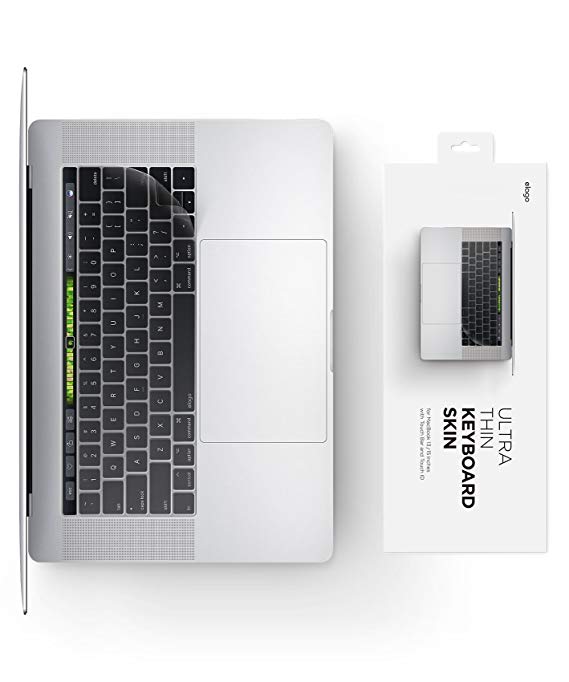 elago Ultra Thin Keyboard Skin for MacBook 13" & 15" with Touch Bar and Touch ID [Transparent] [Everyday Use Protection] [2016, 2017, 2018 Release] [A1706/A1707/A1989/A1990]