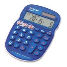 10-Digit Calculator, Drill function, 3-1/3"x5"x3/4", Blue, Sold as 2 Each