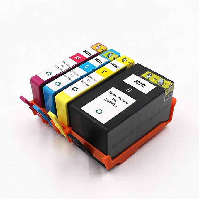 ESTON Remanufactured for 903XL 903 XL High Yield Ink Cartridges - 4 Pack (Black Cyan Magenta Yellow) for OfficeJet Pro 6950 6960 6970 printers