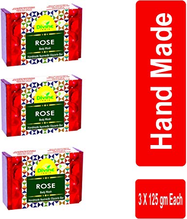 Divine India Rose Soap, 125 g (Pack of 3)