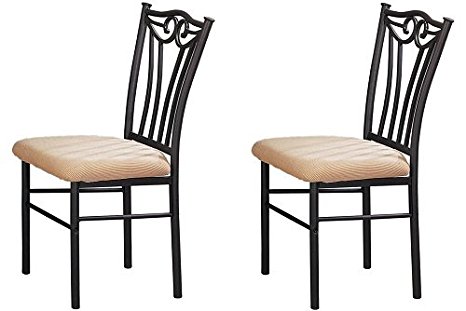 Poundex Shannon Series Dining Chair in Charcoal Iron Finish European Style, Set of 2