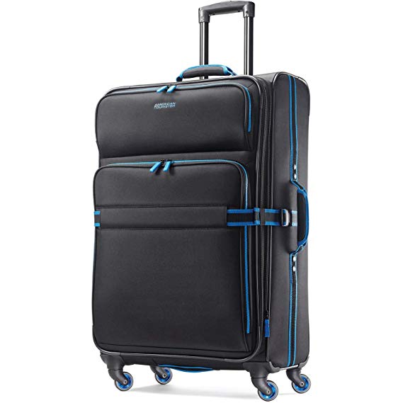 American Tourister Eclipse Softside Spinner Luggage (Black/Blue, 29 inch)