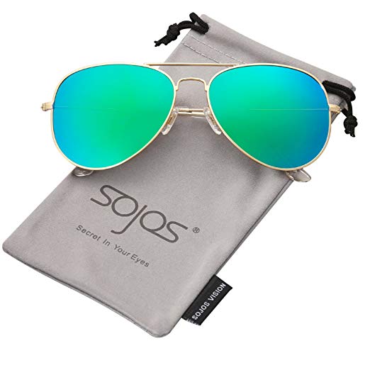 SojoS Classic Aviator Polarized Sunglasses Mirrored UV400 Lens SJ1054