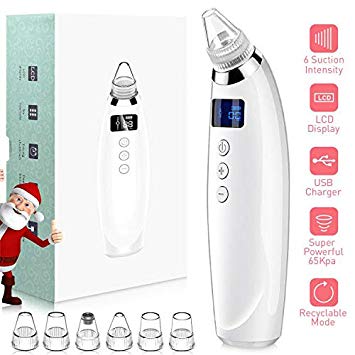 Blackhead Remover, Electric Vacuum Blackhead Tool & Microderm 65KPA Strong Suction 6 Multi-Functional Probes, Face Rechargeable Microdermabrasion Comedone Sucker Machines Acne and Facial Pore Clean