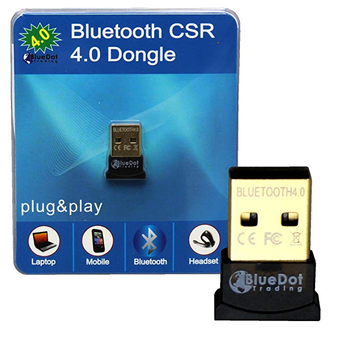 BlueDot Trading Mini Bluetooth Smart Low Energy Dongle Adapter, CSR 4.0 CSR4.0 Compliant, USB 2.0, For Windows 8 7 XP, Laptop Desktop PC