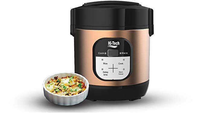 Hi-Tech Multi programmable Mini Cooker 1 Litre with Pot, Instant Access to Recipe app, Slow Cook, Rice Cooker, Multi-Cooker Personal Cooker, 1 Year Warranty