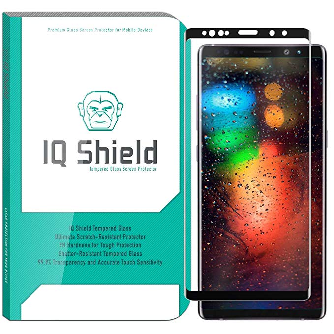 Galaxy Note 9 Screen Protector (1-Pack)[3D Glass in Black], IQ Shield Tempered Ballistic Glass Screen Protector for Samsung Galaxy Note 9 99.9% Transparent HD [Full Coverage] Shield