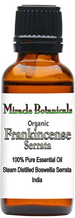 Miracle Botanicals Organic Frankincense Essential Oil - 100% Pure Boswellia Serrata - 10ml or 30ml Sizes - Therapeutic Grade - India 30ml