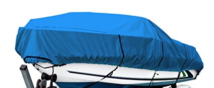 Budge 600 Denier Boat Cover fits Fish and Ski Boats / Pro Style Boats B-600-X4 (16' to 18.5' Long, Blue)