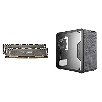 Ballistix Sport LT 16GB Kit (8GBx2) DDR4 3200 MT/s (PC4-25600) CL16 SR x8 DIMM 288-Pin Memory and Q300L mATX Case w/ Magnetic Design Dust Filter by Cooler Master