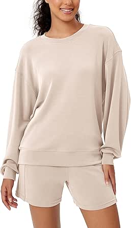 ODODOS Modal Soft Oversized Sweatshirts for Women Crew Neck Long Sleeve Relaxed Pullover Tops