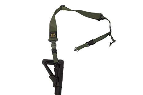 S2Delta USA Made Premium 2 Point Rifle Sling, Fast Adjustment, Modular Attachment Connections, Comfortable 2” Wide Shoulder Strap
