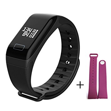 Fitness Tracker with Replacement Band Bluetooth Smart Wristband Bracelet Heart Rate Monitor Call Remind Wireless Pedometer Activity Tracker For Android iOS Phone