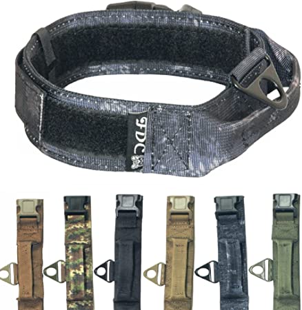 FDC Heavy Duty Military Army Tactical K9 Dog Collars Handle Hook & Loop Width 1.5in Plastic Buckle Medium Large