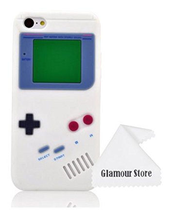 iPhone 6 Case,Retro 3D Game Boy Gameboy Design Style Soft Silicone Cover Case For New Apple iPhone 6 6G 4.7 inch,Not Fit For Apple iPhone 6 Plus 5.5 inch  Free Cleaning Cloth As a gift (White)