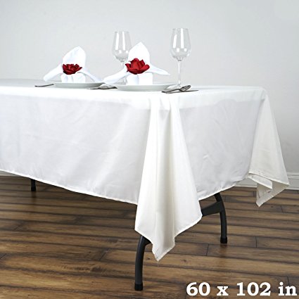 BalsaCircle 60x102" Polyester Tablecloth Wedding Linens - Ivory