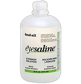 Honeywell Personal 16 oz. (473 ml) Trilingual Sterile Saline Eye Wash Bottle with Extended Flow Nozzle - 32-000454-0000-H5