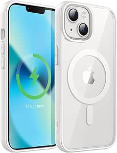 JETech Magnetic Case for iPhone 13 6.1-Inch Compatible with MagSafe, Shockproof Phone Bumper Cover, Solid Color Matte TPU Frame, Anti-Scratch Clear Back (Starlight)