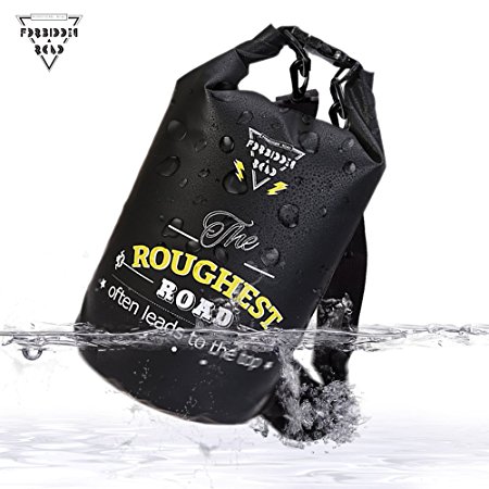 Forbidden Road 5L 10L 15L Waterproof Dry Bag ( 8 Colors) Dry Sack Roll Top Dry Compression Sack Keeps Gear Dry for Kayaking Boating Camping Canoeing Fishing Skiing Snowboarding Swimming Surfing Sports