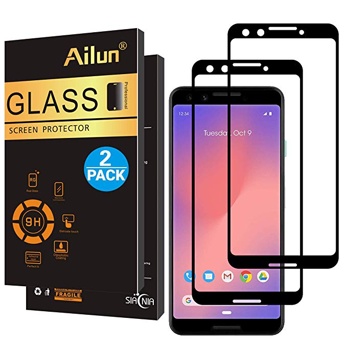 AILUN Screen Protector for Google Pixel 3,[2Pack](5.5inch),2.5D Edge Tempered Glass for Google Pixel 3,Anti-Scratch,Case Friendly,Siania Retail Package