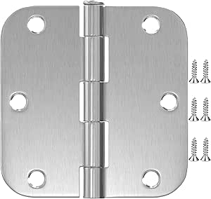 Utopia Home Pack of 3 Door Hinges 3.5 Inch Rounded, Interior Door Hinges with 5/8" Radius Edges, 3 ½ x 3 ½ inch Hardware Door Hinges for Both Interior and Exterior Doors (Silver)