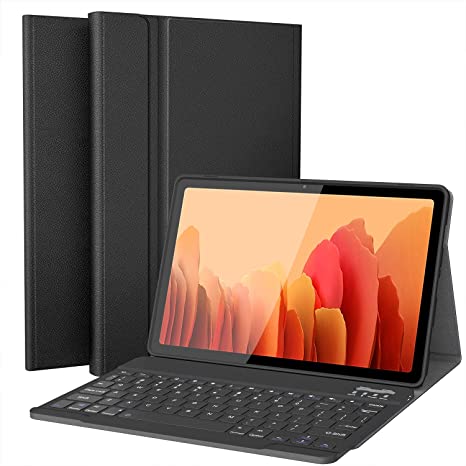 Soke Samsung Galaxy Tab A7 Keyboard Case 10.4 Inch 2020, Premium Soft PU Leateher Folio Stand Magnetic Cover with Detachable Wireless Keyboard(Model SM-T500/T505/T507), Black