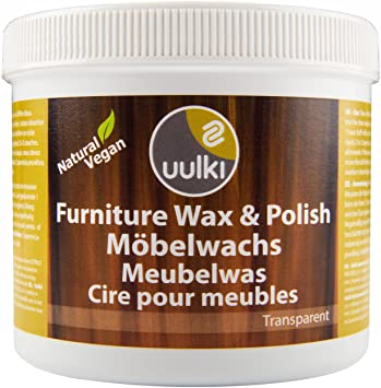 Uulki Natural Vegan Furniture Polish | Eco-Friendly Finishing Wax Care for Interior Wood (Clear, 500 ml)