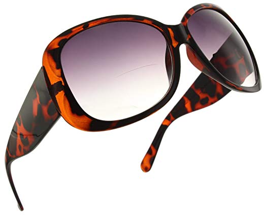 Fiore Jackie O Bifocal Reading Sunglasses Readers for Women [Tortoise, 2.25]