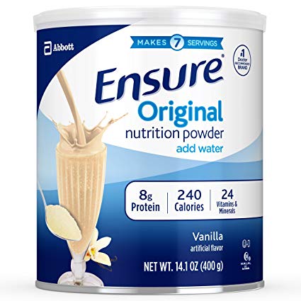 Ensure Original Nutrition Powder with 8 grams of protein, Meal Replacement, Vanilla, 6 count