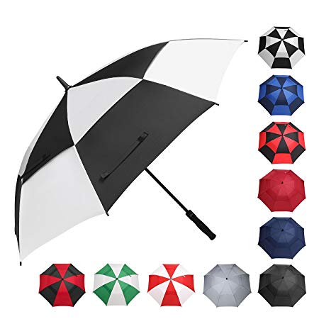 BAGAIL Golf Umbrella 68/62/58 Inch Large Oversize Double Canopy Vented Windproof Waterproof Automatic Open Stick Umbrellas for Men and Women