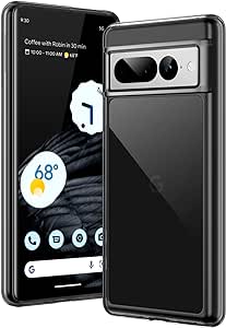 JETech Case for Google Pixel 7 Pro, Shockproof Phone Bumper Cover, Anti-Scratch Clear Back (Black)