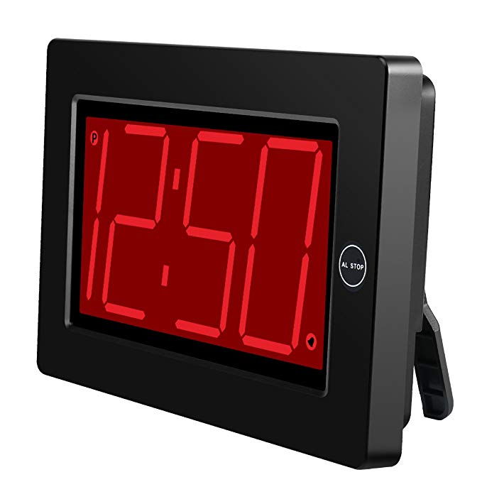 Kwanwa Digital LED Wall Clock with 3'' Large Display Battery Operated/Powered Only