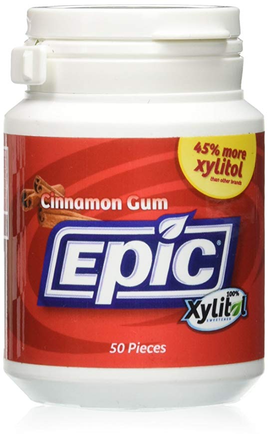 Epic Dental Xylitol Gum Cinnamon, Cinnamon 50 Ct