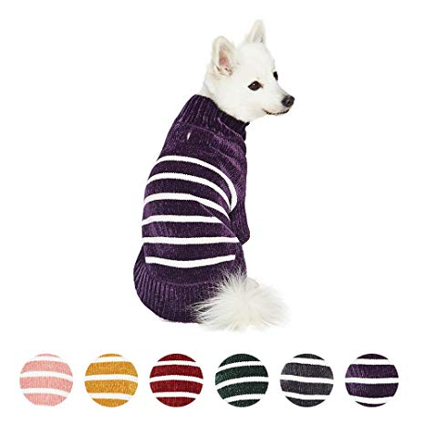 Blueberry Pet 2020 New 10  Patterns Fall & Winter Dog Coats - Multicolored Puffer Jacket, Chenille Sweater and Faux Fur Dog Scarf