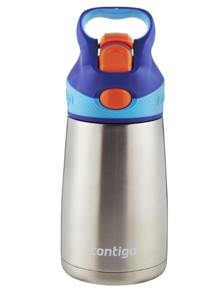 Contigo AUTOSPOUT® Striker Chill Stainless Steel Kids Water Bottle, 10 oz., Sapphire