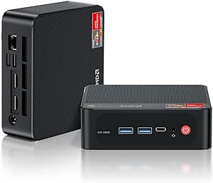 Beelink Mini PC AMD Ryzen 7 5800H (8C/16T, up to 4.4GHz), 16GB DDR4 500GB NVME M.2 SSD, SER5 Pro Mini Desktop Computer Support 4K@60Hz/Dual HDMI/WiFi6/BT5.2/Type-C/Gaming PC