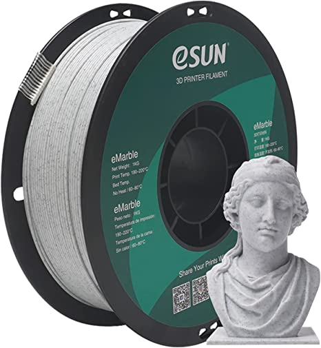 eSUN Marble PLA Filament 1.75mm, Marble PLA 3D Printer Filament, 1KG Spool 3D Printing Filament for 3D Printers, Marble Color