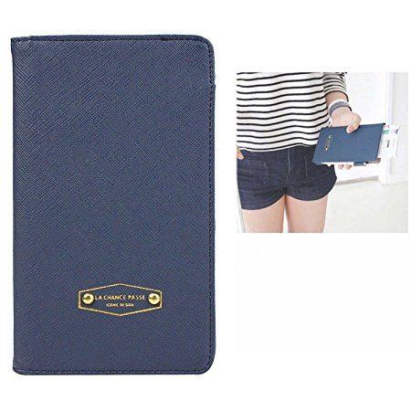 Gosear®PU Leather Travel Credit Card Passport Boarding Pass Ticket Holder Bill Organizer Cover Case Wallet Product Blue