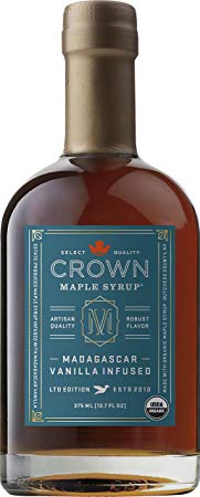 Crown Maple Organic Maple Syrup, Madagascar Vanilla Infused, 12.7 Fluid Ounce