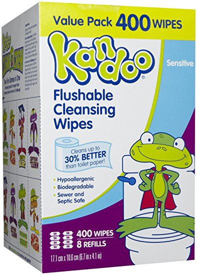 Pampers Kandoo Flushable Toilet Wipes Sensitive Hypoallergenic 400 Wipes Refill Unscented