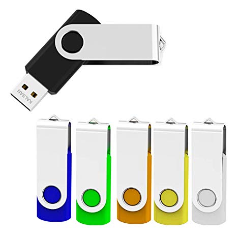 KALSAN 32GB USB Flash Drives 32GB Flash Drives 32GB USB Memory Stick USB 2.0 6 Pack-Black/Blue/Green/Orange/Yellow/White