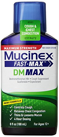 Mucinex Fast-Max Adult DM Expectorant and Cough Suppressant Liquid, 6 Ounce