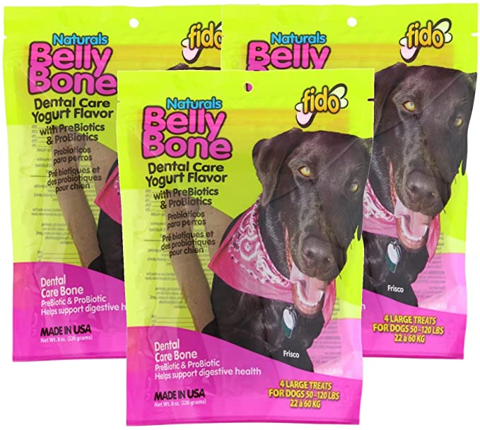 Fido Belly Dog Bone, Digestion Aid w/Prebiotic & Probiotic Enzymes for Dogs